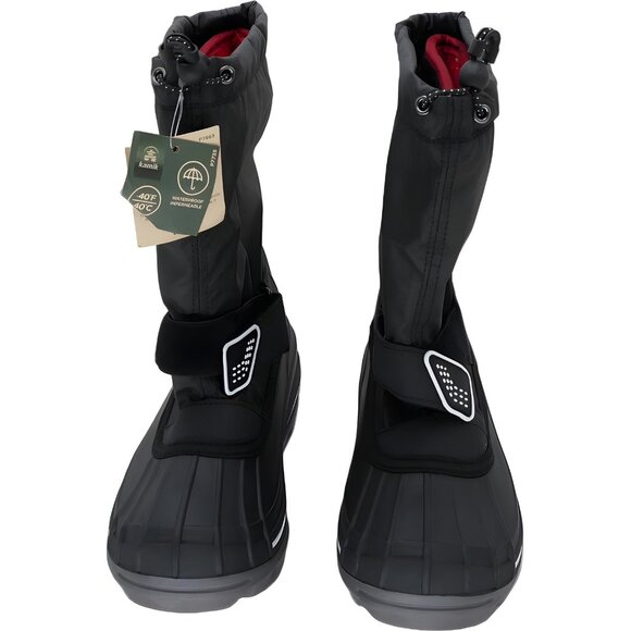 Kamik Sockwave Black Snow Boots Winter Traction Drawstring Boys US 5M - Picture 5 of 6